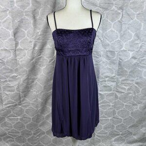 David's Bridal Beaded Empire Waist Chiffon Dress | Size 8 | Style F13128